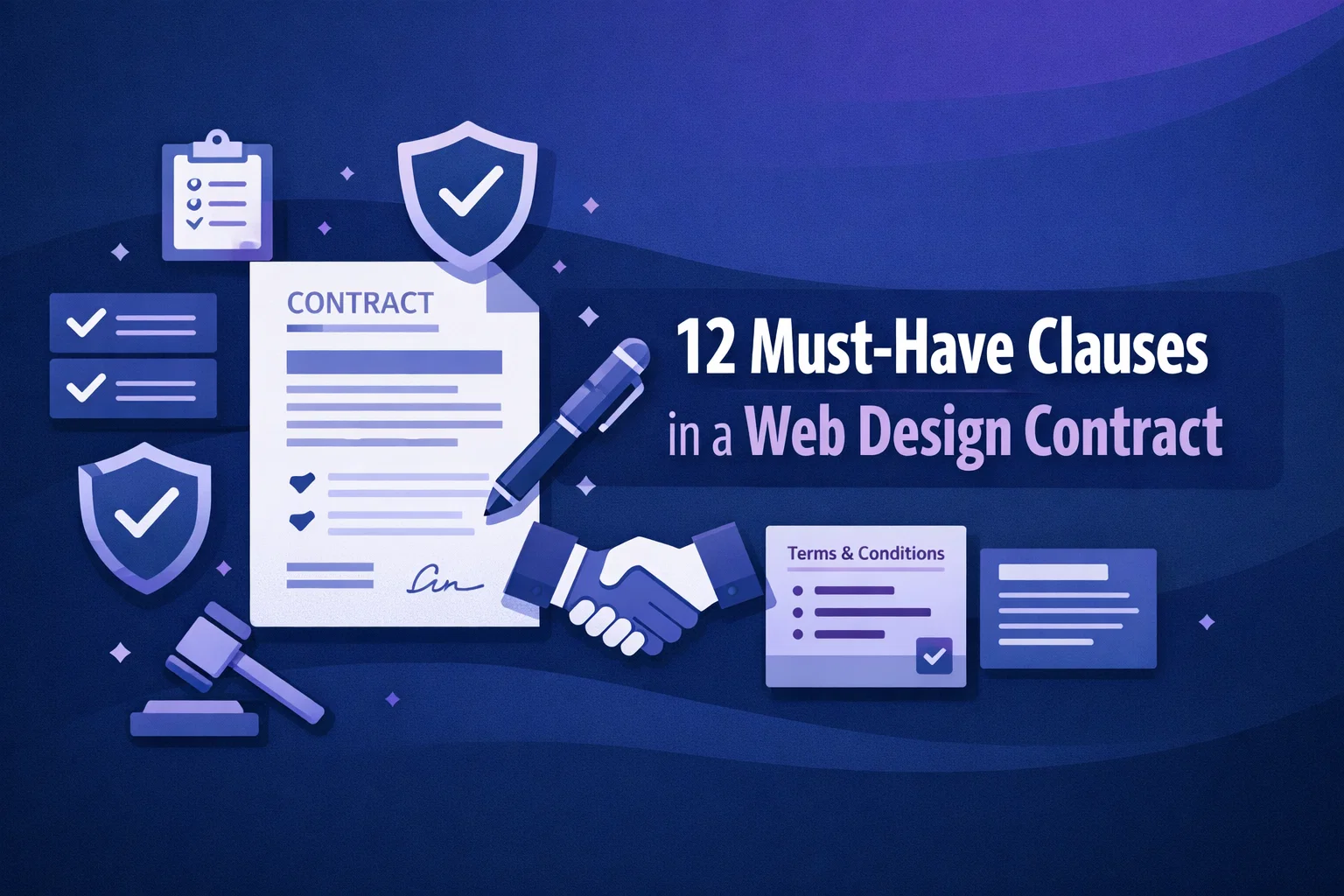 12 must-have clauses in a web design contract every designer needs.
